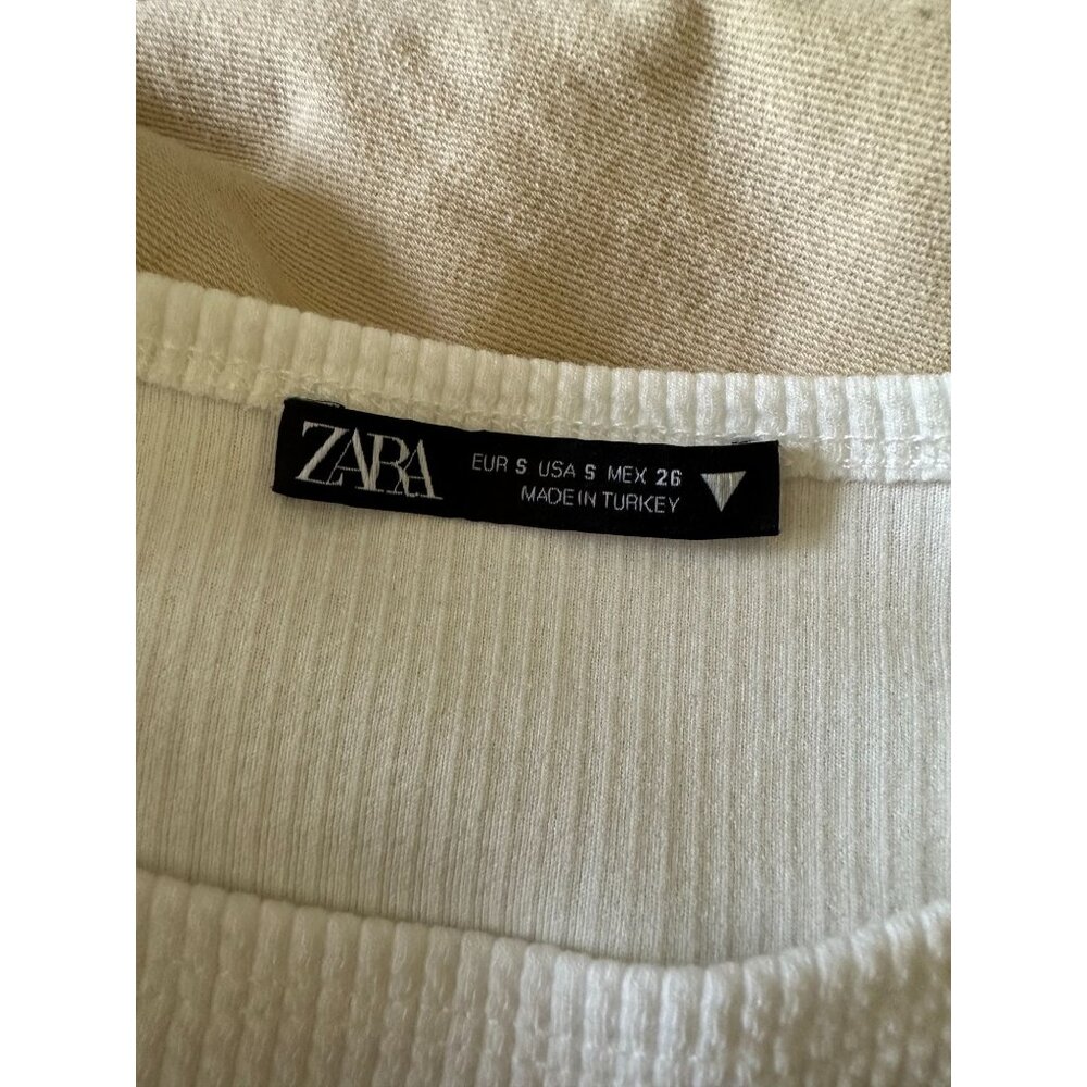 Ladies Signature 8 beige cargo jeans and Zara ribbed L/S crop top SMALL - Picture 6 of 9